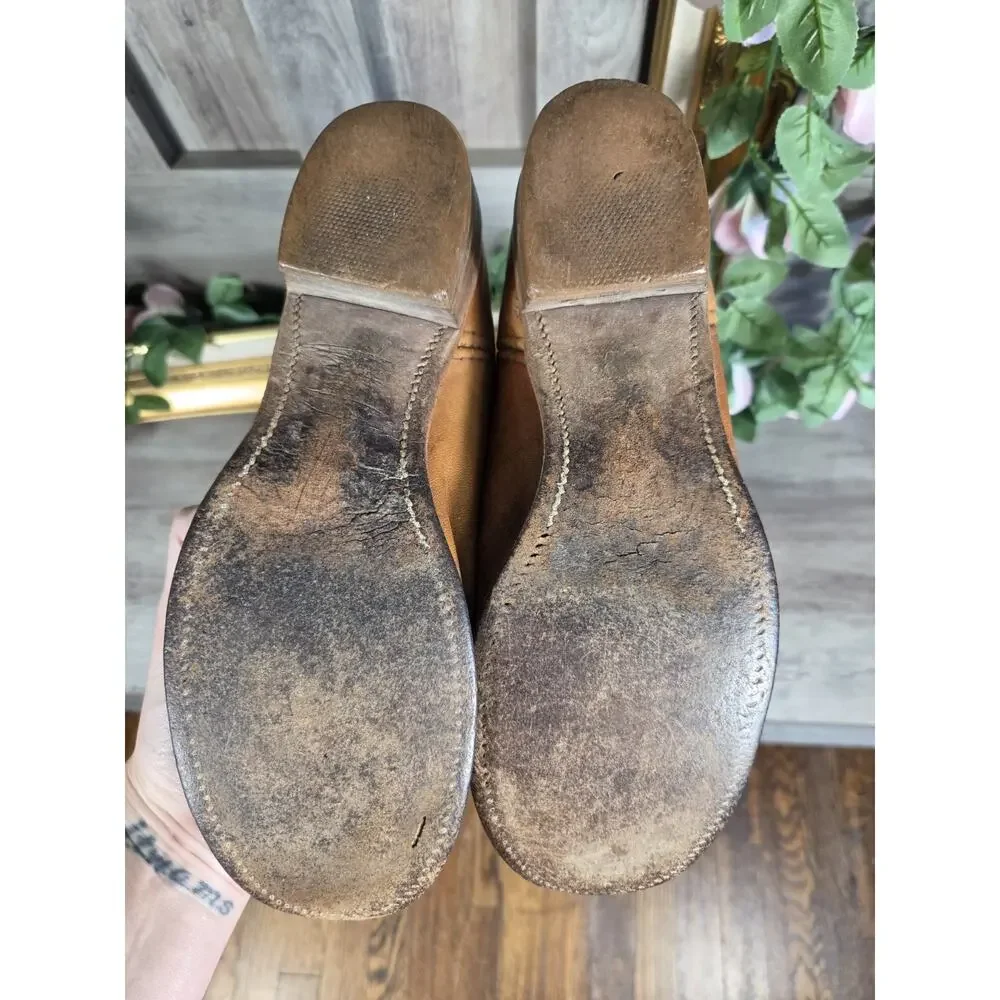 Vintage Frye Campus 8711 Tall Leather Boots USA Women's 7B Cognac Riding Western